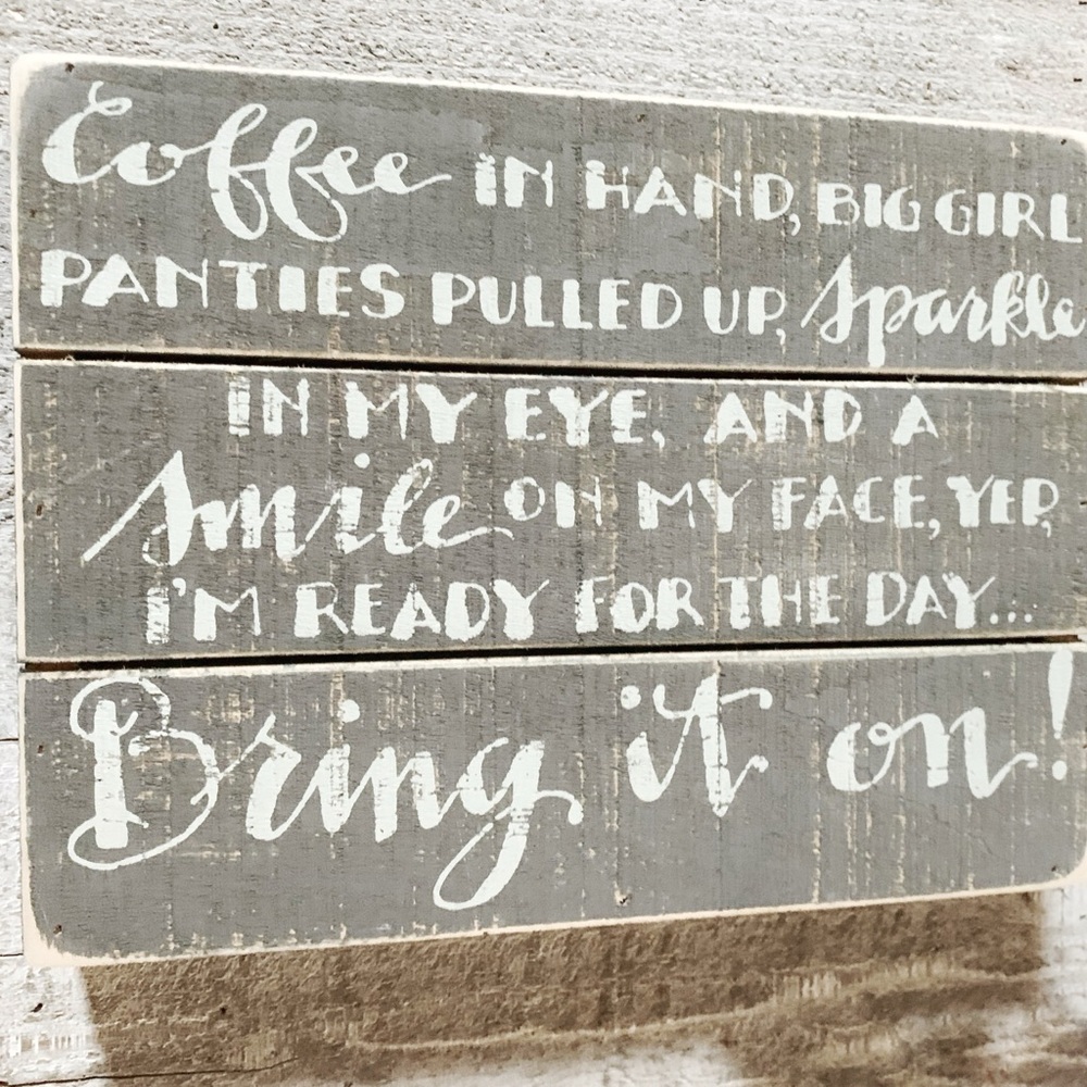 Three Girls & a Wish Coffee Themed Wood Sign Country Vibe Hanging/Table Art